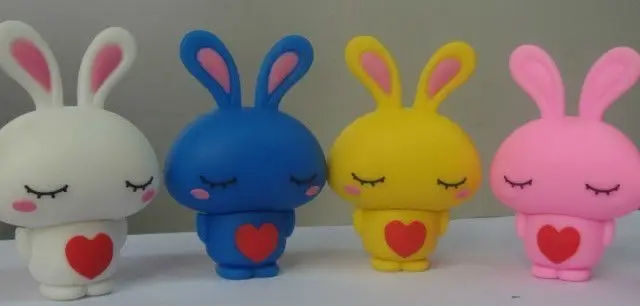 мягкого материала ПВХ Funy мультфильм кролик форме настроить логотип Pro-нагрузки бесплатный дизайн USB диск, рекламные USB