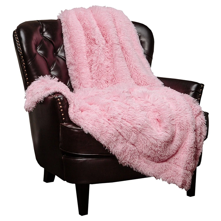 Super Soft Long Shaggy Chic Fuzzy Fur Solid throw