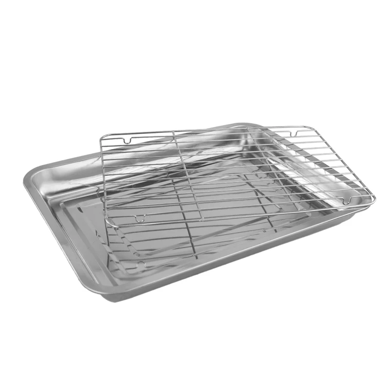 
Stainless Steel Baking Pan Tray Cookie Baking net with Cooling Rack 