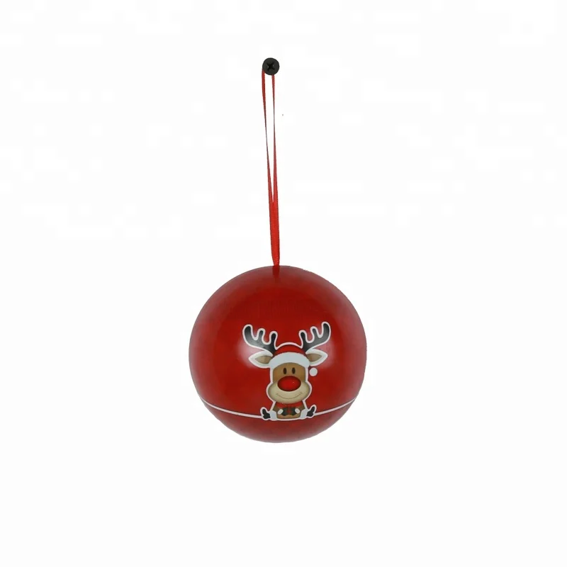 Cheap red Christmas tin balls hanging ornaments manufacturer Wholesale