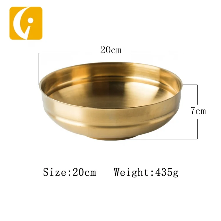 korean stainless steel golden mixing bowl  for rice or noodle and soup bowl