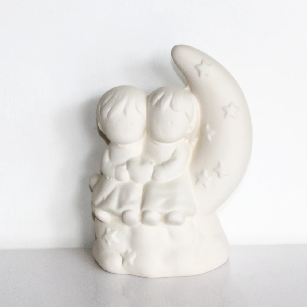 9pkg lovely Kids DIY painting white ceramic piggy bank