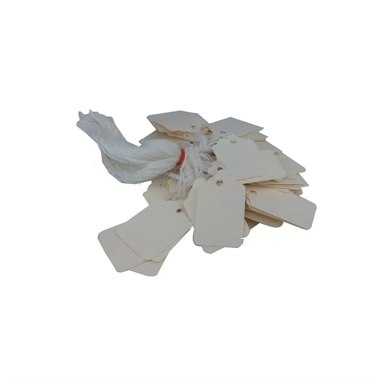 Customized Ivory Board Blank Small  Price Hang Tag with String