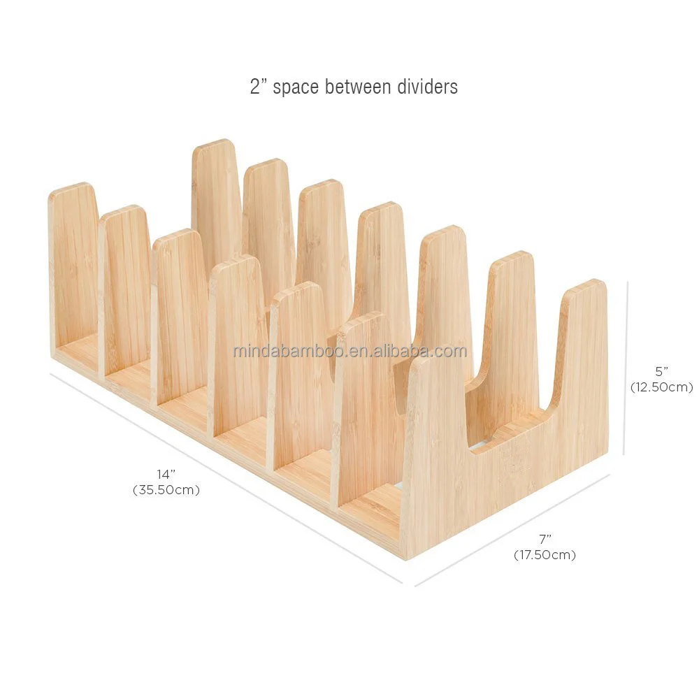 
Houseware organizer kitchen bamboo plate dish bowl stand pot lid drying holder drainer storage rack 