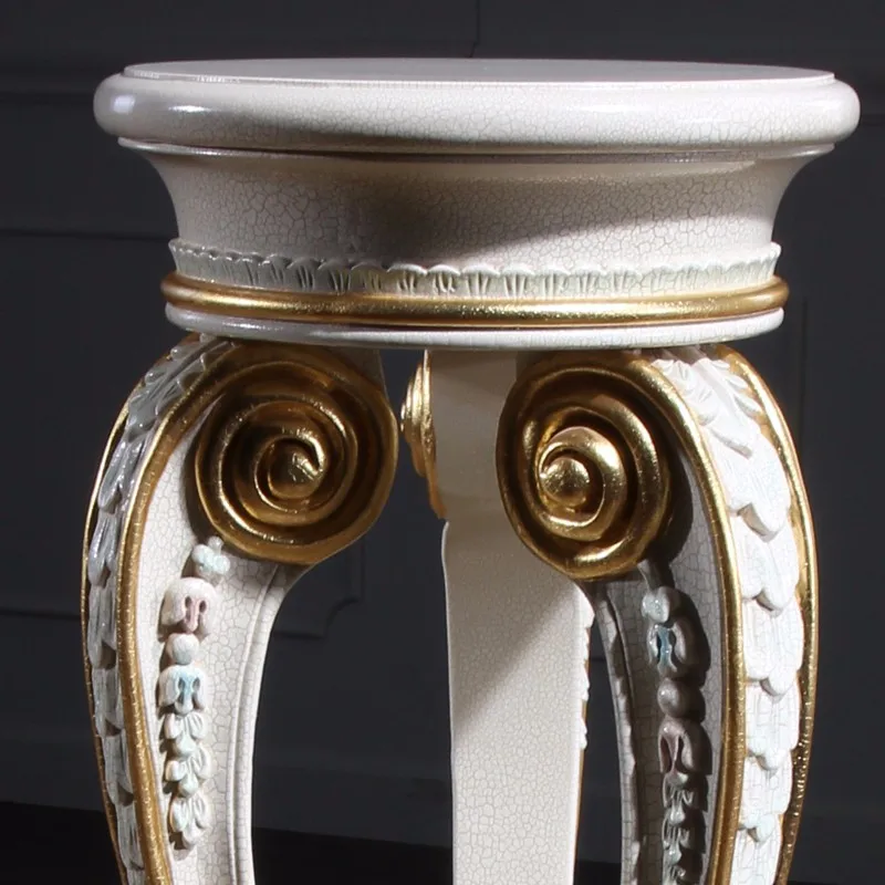 French baroque furniture vase stand handwork gilding golden foil royalty living room furniture