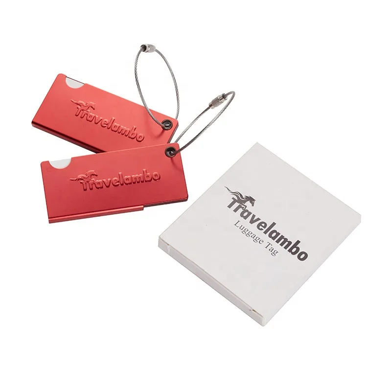 Professional Square Shape Metal Luggage Tags for travel can customized