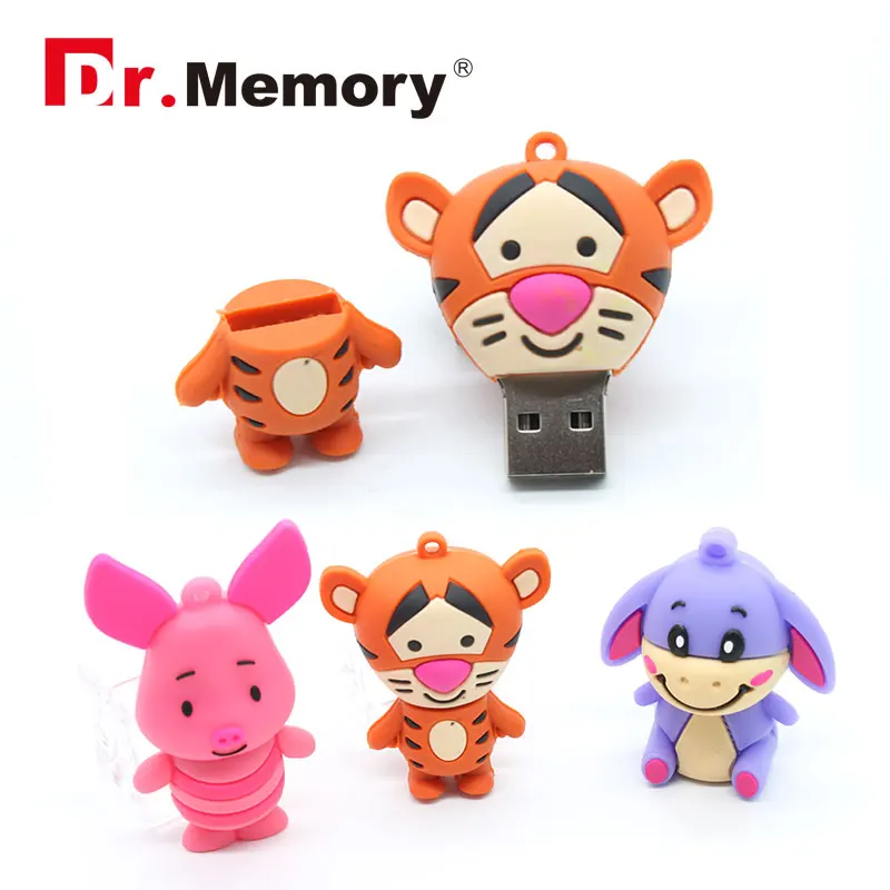custom flash memory usb stick cute cartoon character usb flash  pvc pig usb flash drive pendrive animal disk USB2.0 3.0