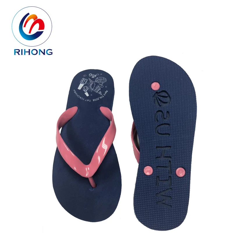 custom beautiful logo in adult size outdoor beach wear thong slipper sand imprint flip flops
