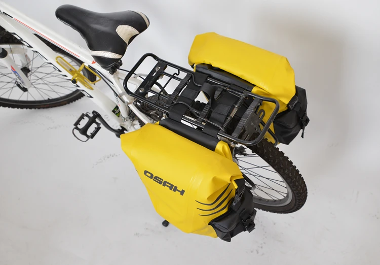 2019 Yellow motorcycle pannier bag bicycle bag pannier waterproof bicycle rear pannier bag