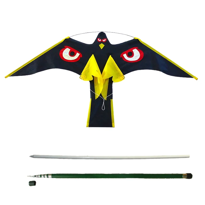 Wholesale  high quality nylon carton hawk kite bird scarer with pole