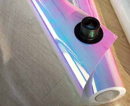 
26micron Blue Self Adhesive Dichroic Iridescent Film with Paper Back 