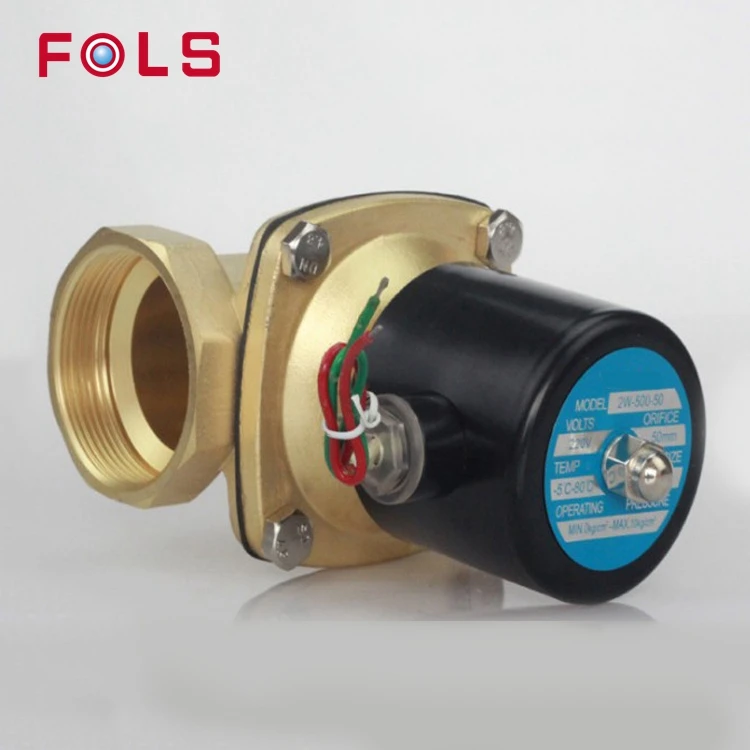 DN50 2 inch 2W-500-50 Normally Closed direct acting brass electric control Solenoid ball Valve
