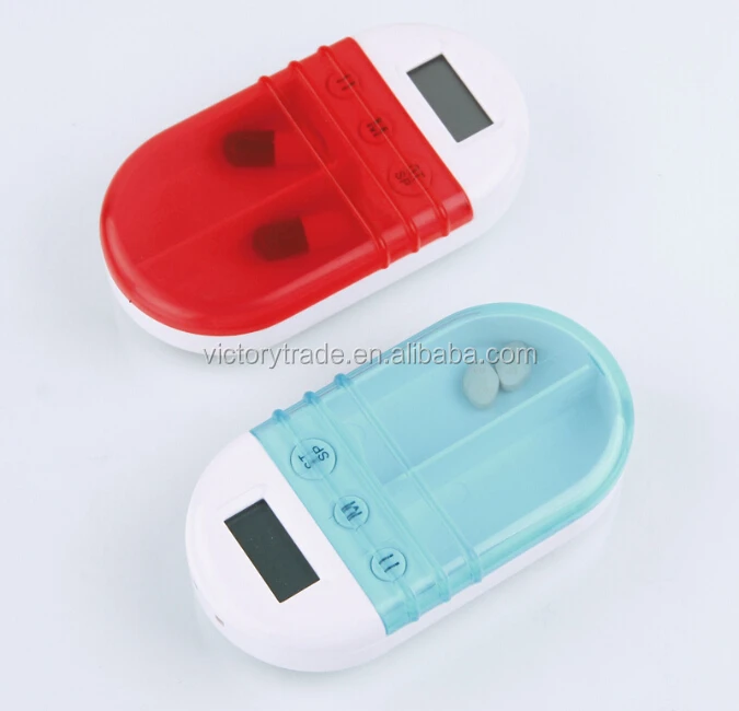 V-PB009 Wholesale Plastic Portable 2 Digital Pill Box