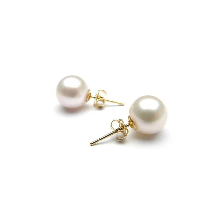 simple vintage freshwater pearl new model stud earring