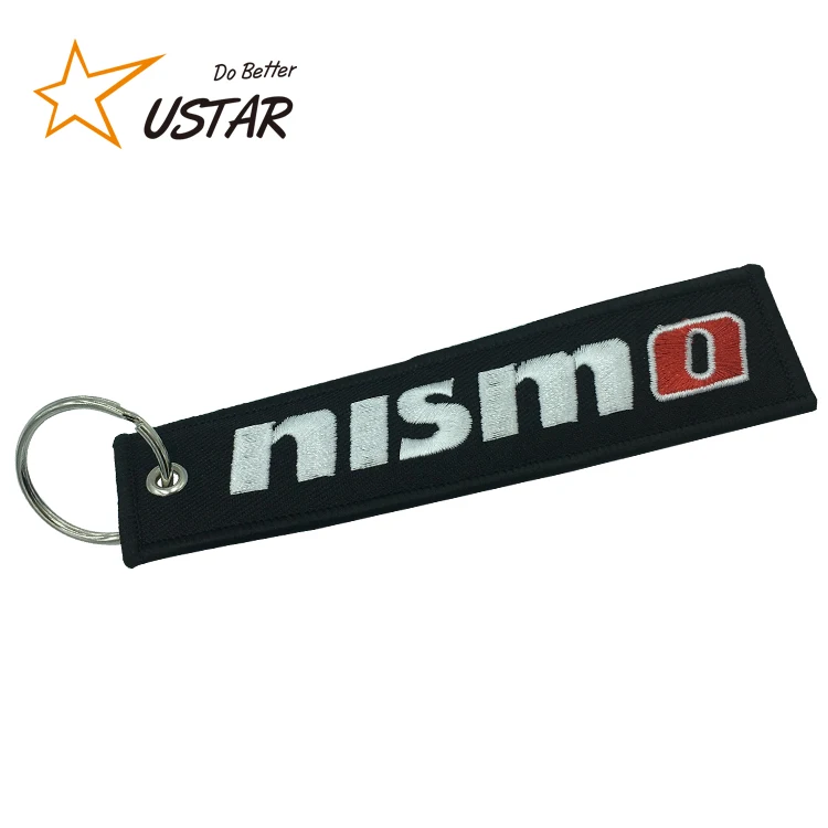 Factory oem custom auto fabric embroidery key tag holder custom made desgin airplane keychain
