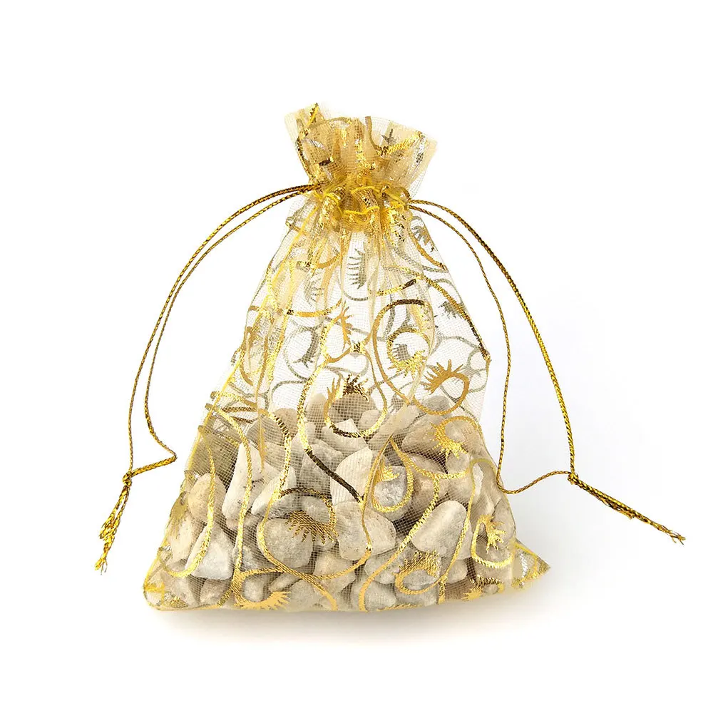 9x12cm Jewelry Packaging Drawable Organza Bags, Wedding Gift Pouches,Jewelry Packing Drawstring Bag