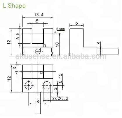 SL-205NA-W Micro L Shape IP50 Micro Slot Infrared LED Slotted Optical Sensor Distance Motion Photoelectric Optical Sensor