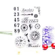 DECORA 1PCS Flower Clock Butterfly Design Silicone Transparent Clear Stamp DIY Scrapbooking Christmas Decoration Supplies