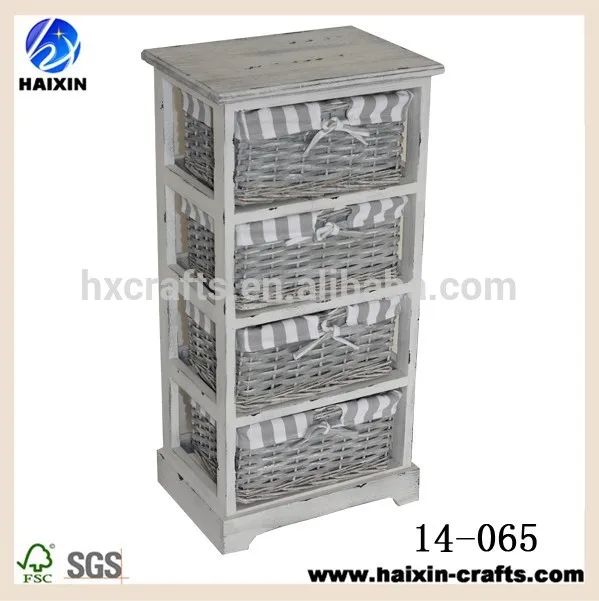 Восточный мебель белый плетеная комод