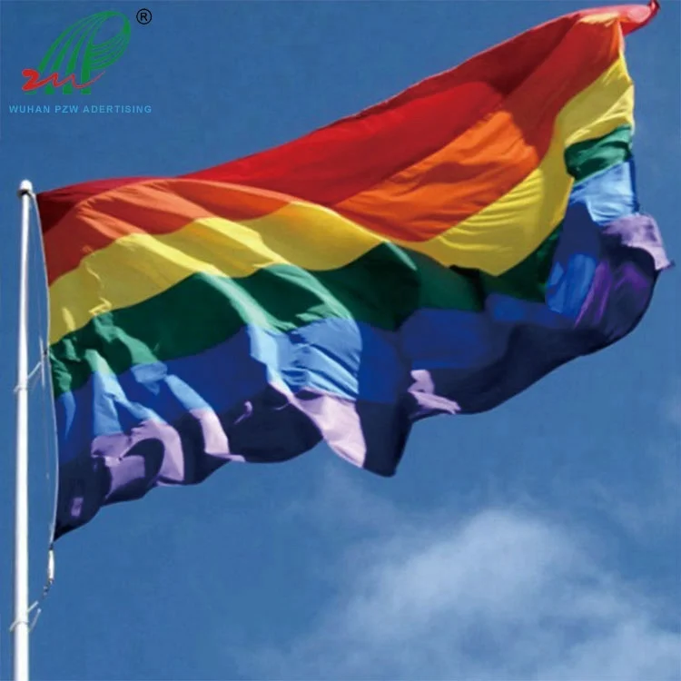 OEM Manufacturer Cheap Durable Fabric Large American Gay Pride Rainbow Flag