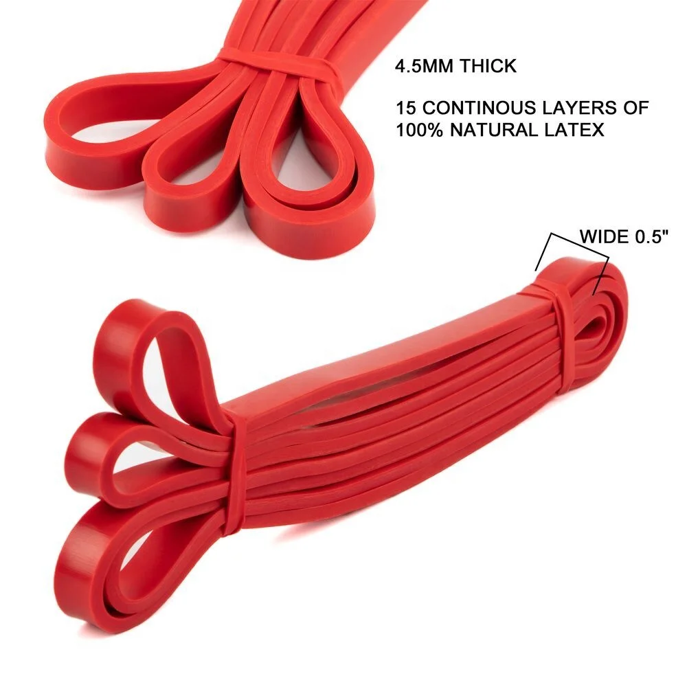 100% Latex Custom Printed Heavy Duty  Loop Pull UP  Resistance Bands