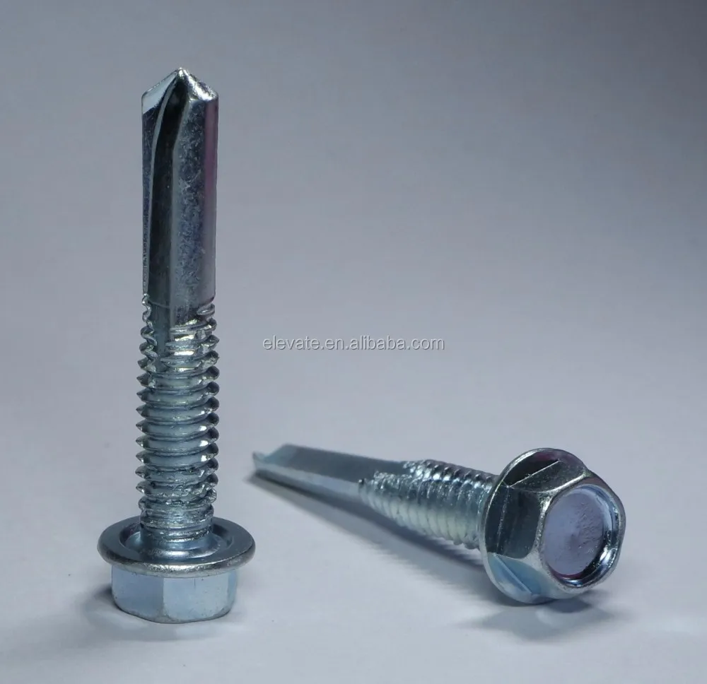 Indented Hex Cupped Washer Head Deep Undercut BSD Thread No.3 Point Self Drilling Screw