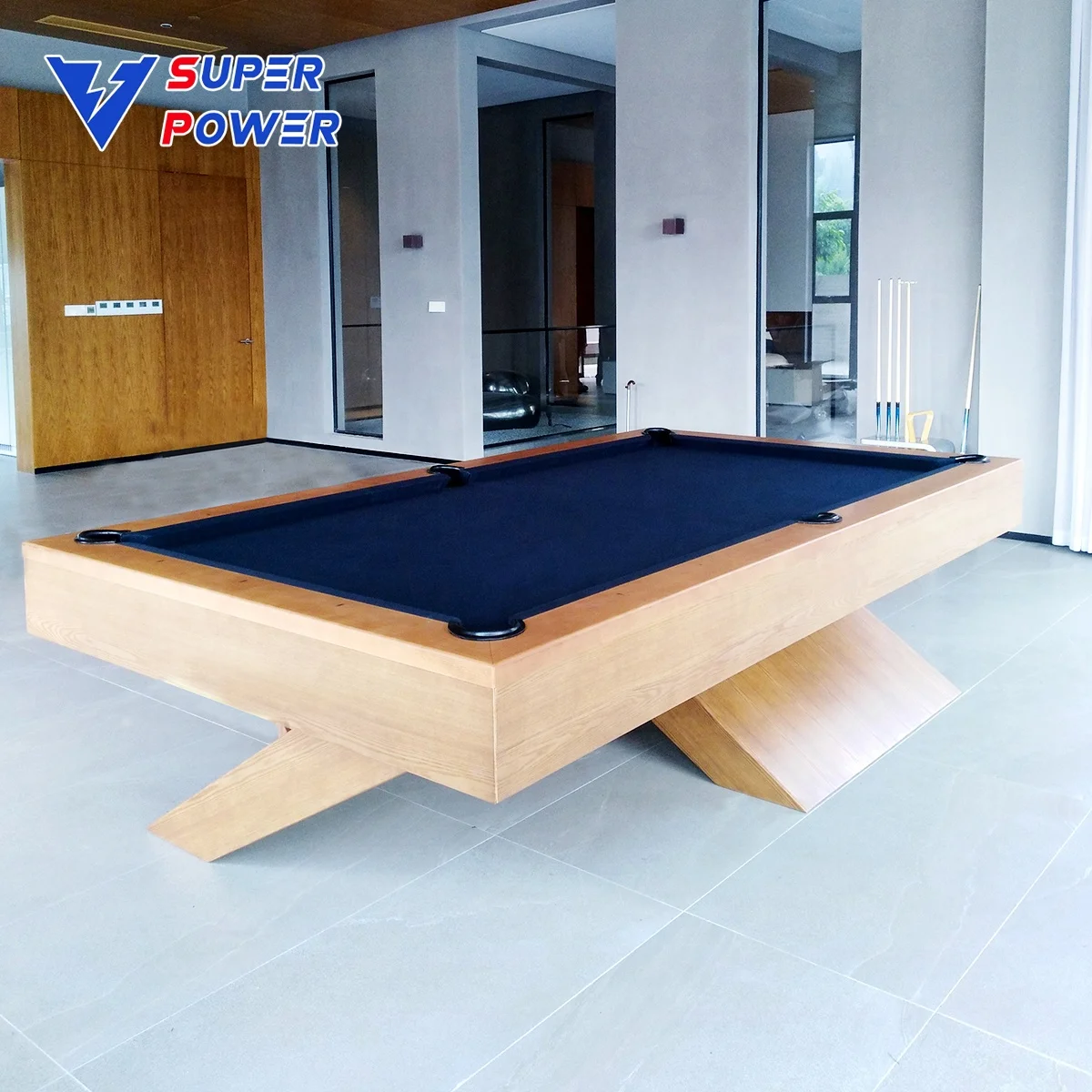 2021 Hotsale natural oak wood ultra modern 7ft home use slate pool table with dining on top