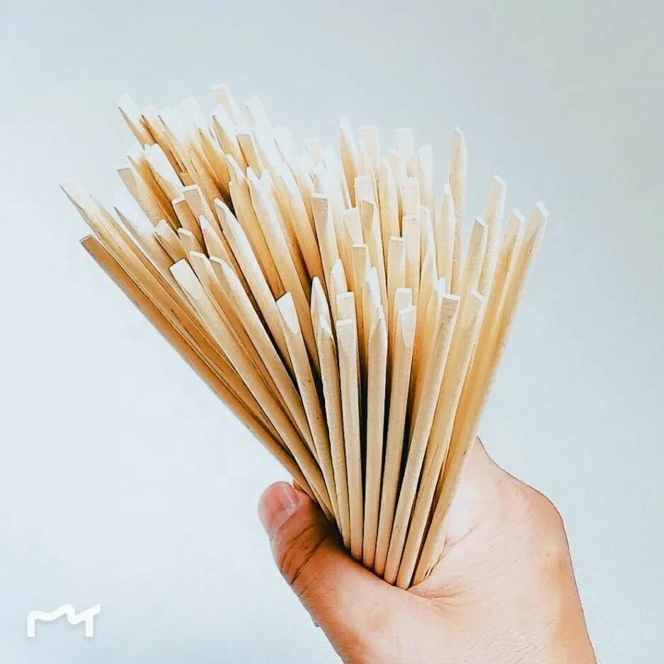 Wooden manicure sticks orange wood stick for nail cuticle pusher remover point drill rod