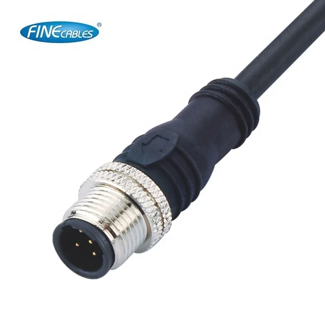 Finecables Electrical Micro-change 1/2'- 20UNF Waterproof Molded Cable M12 Male Connector