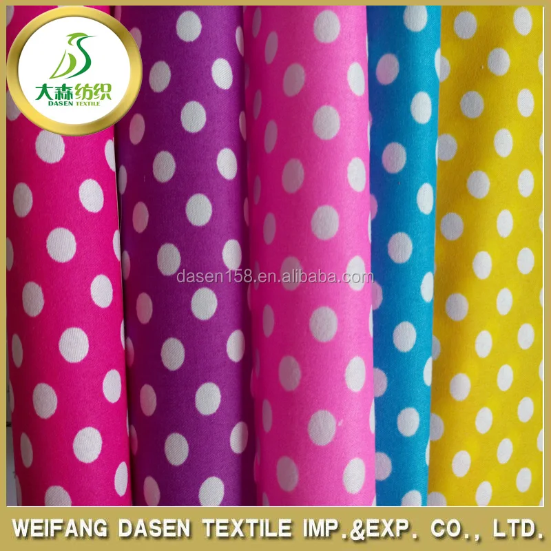 red white dots fabric print cotton fabric for baby bed sheets