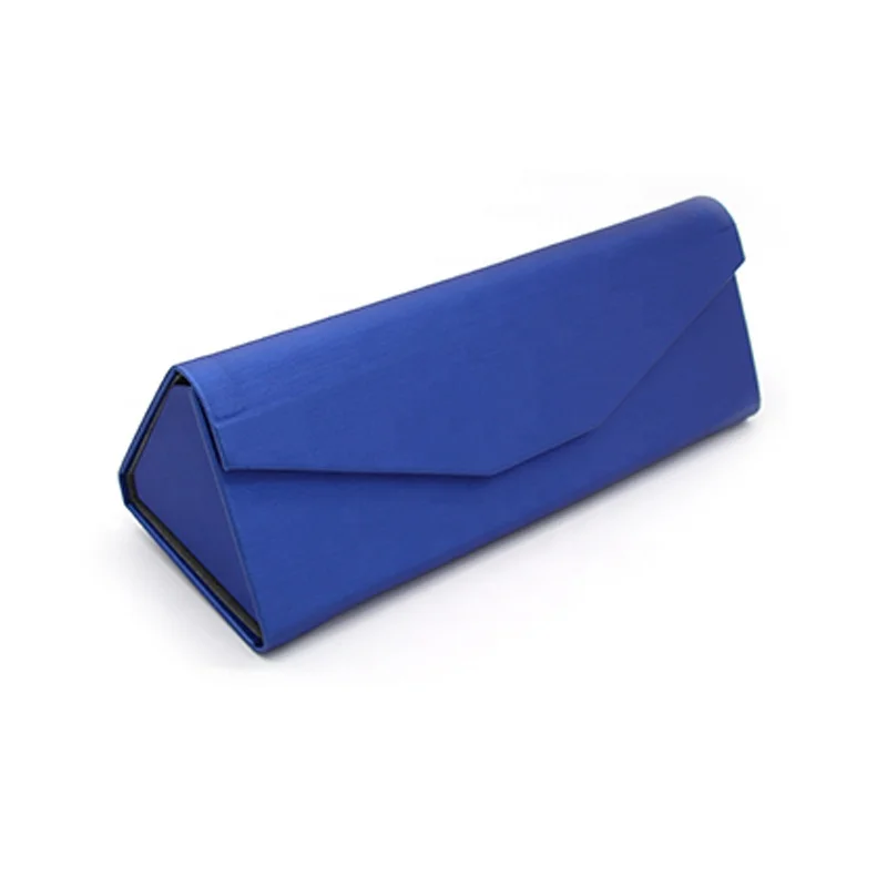 
custom foldable triangle handmade leather sunglasses eyewear spectacle case box for eye glasses box folding 