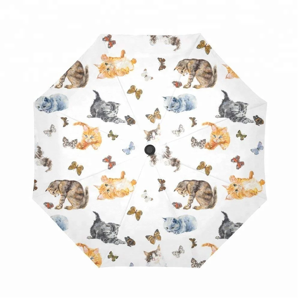 Men's Fashion Popular Mini Beach Style Portable Travel Hand Umbrella Blue Sky and Cloud Printing Umbrella