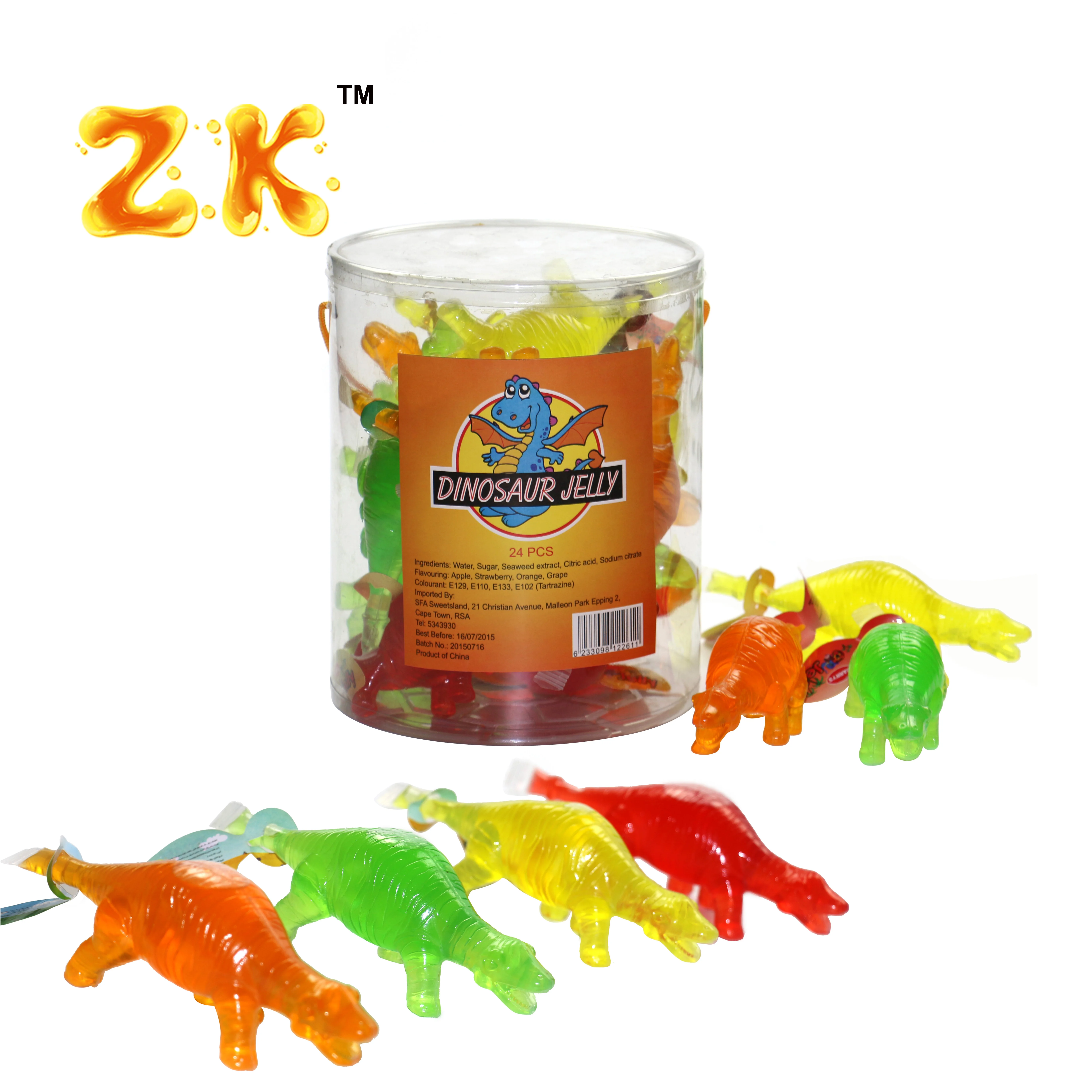 Dinosaur shape fruity flavour fruit Jelly in jar