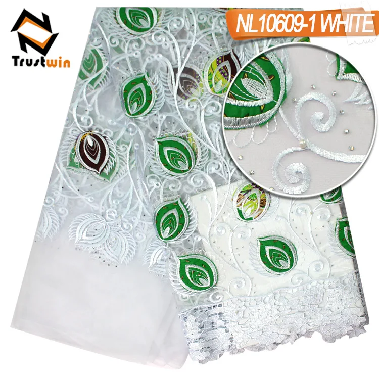 Meilleure Vente Tissu Africain Broderie Floral Wax Ankara Tulle Lace Dentelle