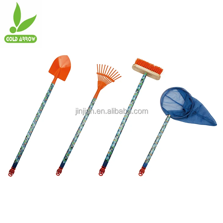 ODM factory custom metal long wooden handle garden tools spade broom brush shovel rake