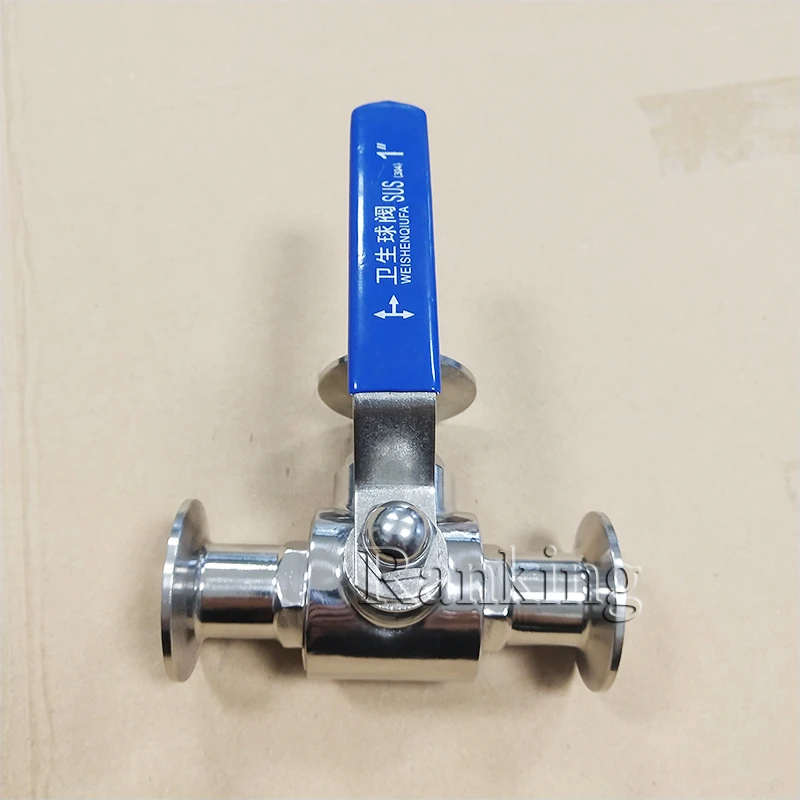 high quality 1 inch stainless steel 304 sanitary three way quick clamp ball valve