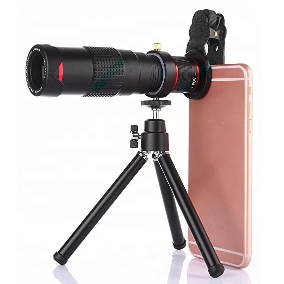 Christmas gift mobile phone monocular 22X HD zoom monocular telescope with black kit pouch and with telescopic tripod for hiking