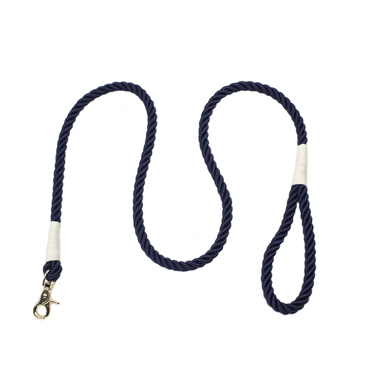 Factory Quality Custom Braid Rope Leash with Real Leather rope pet Collar Set Organic Cotton Rope Or Polyester Pet supplies set