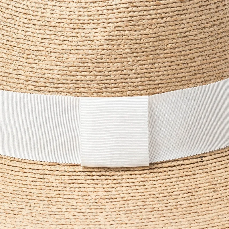 Fancy Hand Weave Fine Raffia Straw Braid Fedora Hat for Summer Vacation Dress