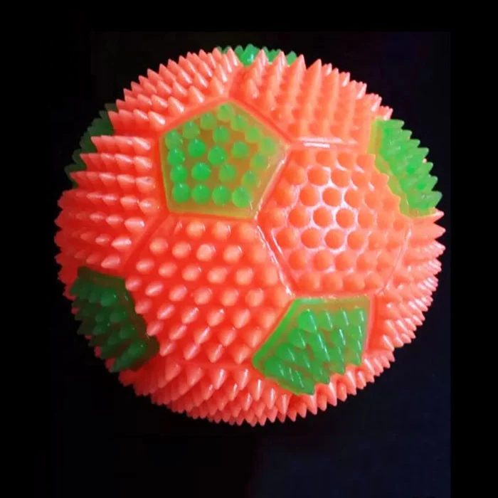 Factory Sell 65MM Spiky Flashing Bouncing Soccer Toys With Sound And Led Light