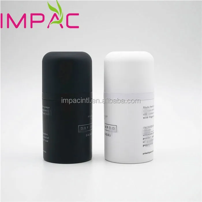 Matte black white plastic empty powder shaker bottle packaging 50ml 50g