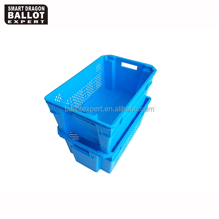 Сетчатые большие складные экологически чистые пластиковые ящики портативные штабелируемые