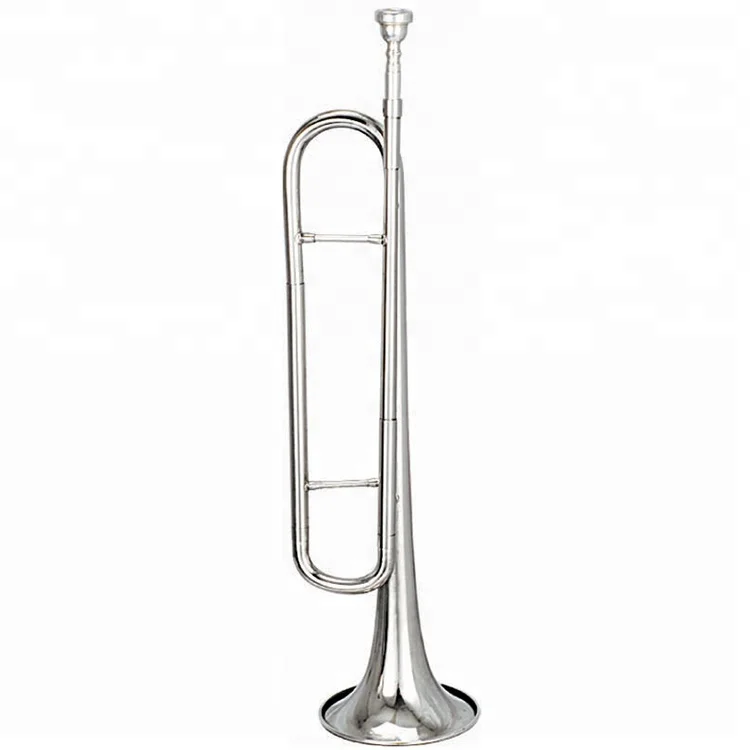 High Grade Bb key Bugle Horn Nickel Plated Brass Instrument