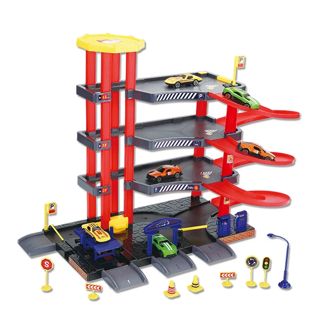 Truck Parking Lot Kids Construction Toy 36pcs Diy Assembly Super Parking Carage Set