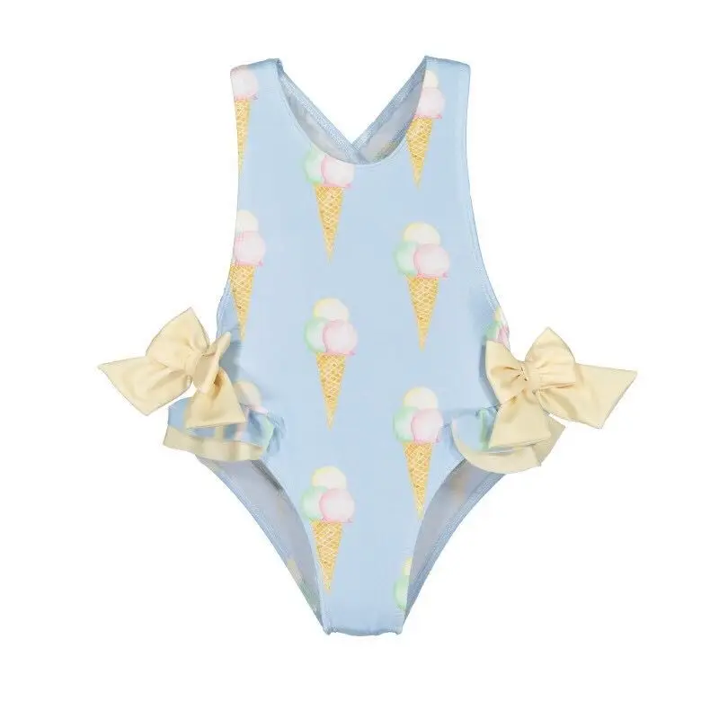 
2019 Baby Girls Beautiful Swimming Wear Suits Lovely Flamingo Ice crea Bear Print Swimsuits Brand Design Child Fashion Swimwear 