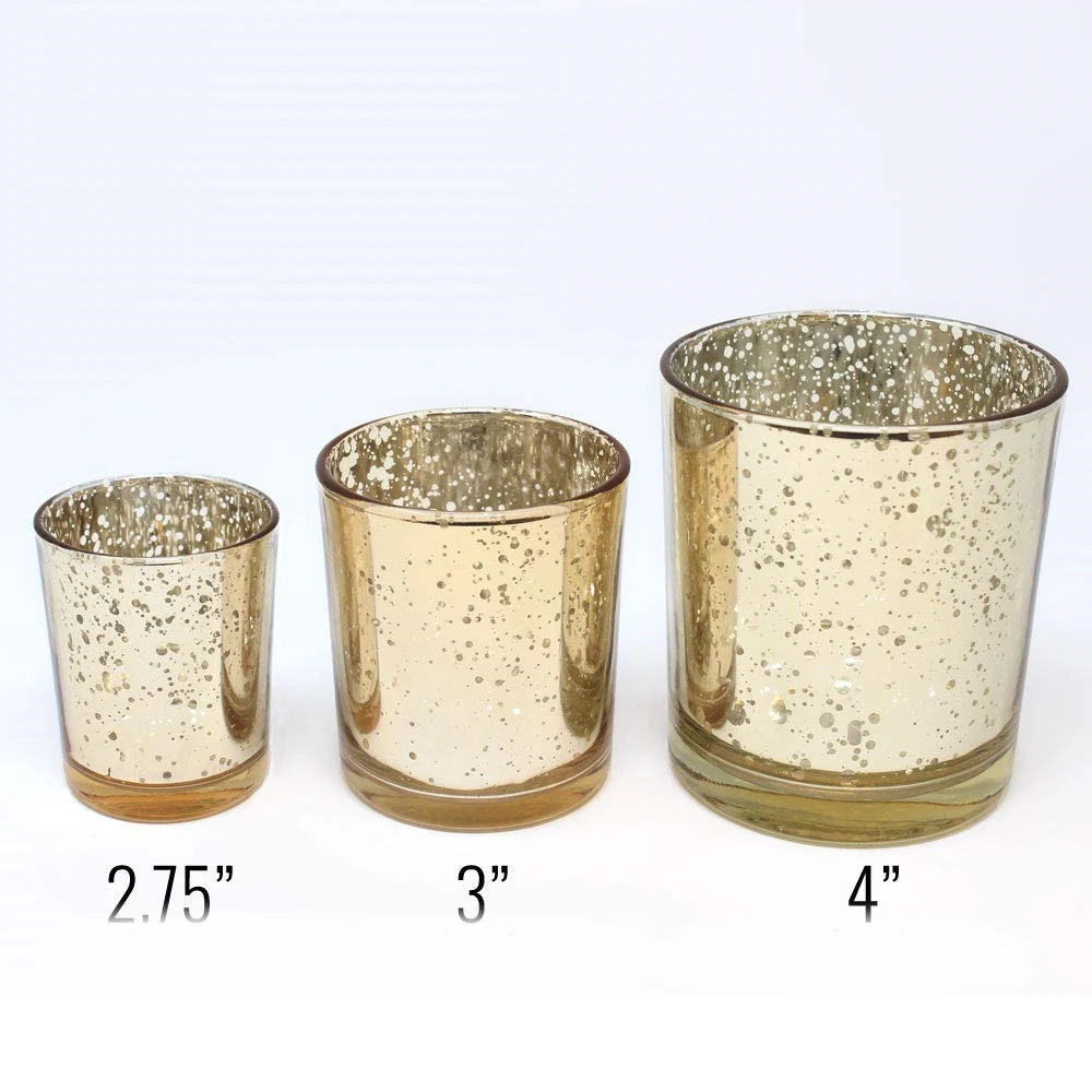 Призрачный золотой стеклянный подсвечник 2,75 дюйма, подсвечники для свадеб/вечеринок/домашнего декора