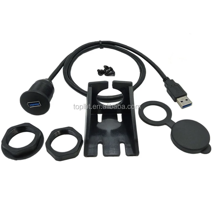 USB 3.0 Dash Panel Mount Cable Date Adapter LBT 1M 3ft Extension for Car/boat/motorcycle Audio Stereos Male-female Twisted Pair