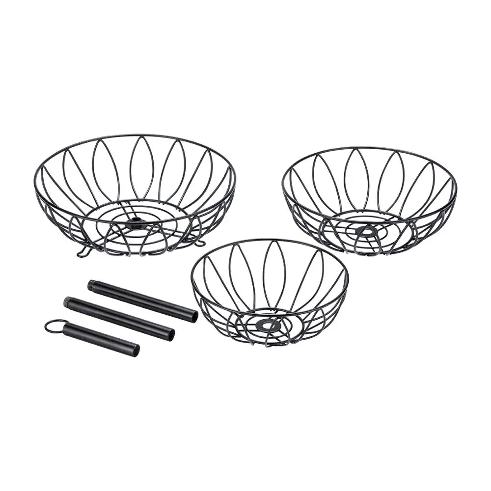 Metal Wire 3-Tier Fruit Basket Stand Vegetable Bread Basket Holder fruit stand Countertop Fruit Bowl Storage Organizer