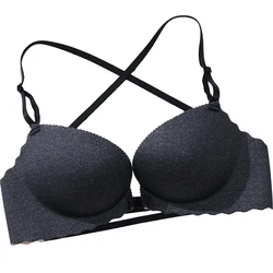 Telige Young Ladies Push up Padded bra Seamless Wireless Bra Front Closure Buckle