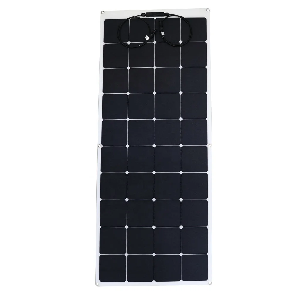 ETFE Solar Panels 100W 120W 130W 150W Flexible Solar Panel Kit Narrowboats For Boats Roof With Cables